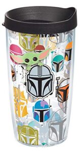 tervis star wars - the mandalorian peekaboo made in usa double walled insulated tumbler travel cup keeps drinks cold & hot, 16oz, classic