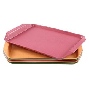 leendines plastic food serving trays, 6 packs cafeteria trays