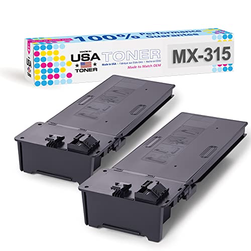 MADE IN USA TONER Compatible Replacement for Sharp MX315NT, MX-M265N MX-M266N, MX-M315N, MX-M316N, MX-M356N (Black, 2-Pack)