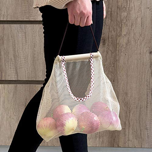 LERTREE 5PCS Breathable Hanging Mesh Bag, Kitchen Storage Holder Bags for Potatoes, Onions, Garlics, Vegetables, Fruit