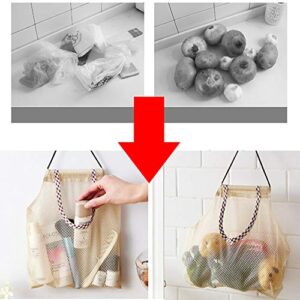 LERTREE 5PCS Breathable Hanging Mesh Bag, Kitchen Storage Holder Bags for Potatoes, Onions, Garlics, Vegetables, Fruit