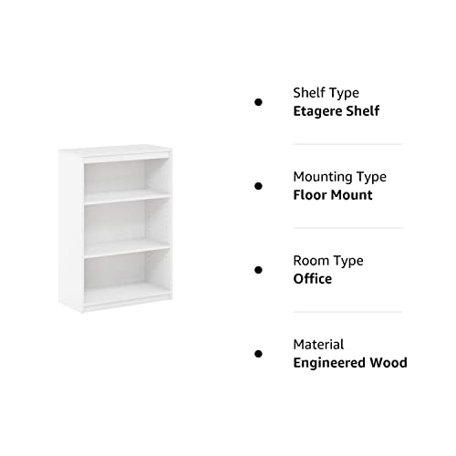 Furinno Gruen 3-Tier Bookcases, White