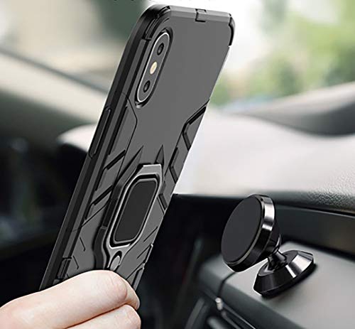 COTDINFORCA Xiaomi Redmi Note 9 Case Redmi Note 9 Case Shockproof with Ring Holder Kickstand Magnetic Car Mount Soft TPU Armor Thin Anti-Fall Protective Phone Case for Xiaomi Redmi Note 9 Black KK.