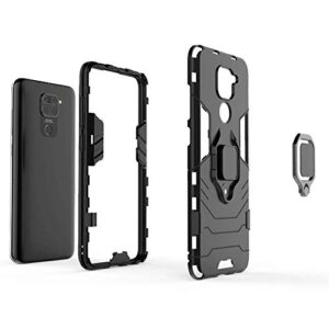 COTDINFORCA Xiaomi Redmi Note 9 Case Redmi Note 9 Case Shockproof with Ring Holder Kickstand Magnetic Car Mount Soft TPU Armor Thin Anti-Fall Protective Phone Case for Xiaomi Redmi Note 9 Black KK.