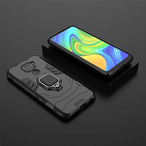 COTDINFORCA Xiaomi Redmi Note 9 Case Redmi Note 9 Case Shockproof with Ring Holder Kickstand Magnetic Car Mount Soft TPU Armor Thin Anti-Fall Protective Phone Case for Xiaomi Redmi Note 9 Black KK.