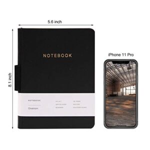 Journal Notebook, Notebook Journal A5 Classic, 5.6 X 8.1 inche, Hard Cover, 160 Premium Thick Pages, Fine PU Leather College Ruled Notebook with Pen Holder and Ribbon Bookmark for Writing Note