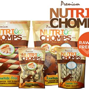 NutriChomps Dog Chews, 5-inch Kabobs, Easy to Digest, Rawhide-Free Dog Treats, 6 Count, Real Chicken and Duck flavor