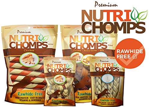 NutriChomps Dog Chews, 5-inch Kabobs, Easy to Digest, Rawhide-Free Dog Treats, 6 Count, Real Chicken and Duck flavor