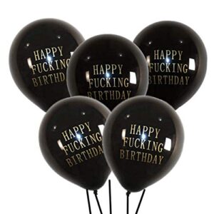 abusive funny happy birthday balloons - 20 dirty party balloon decorations in color black great for mens birthdays between 30th and 40
