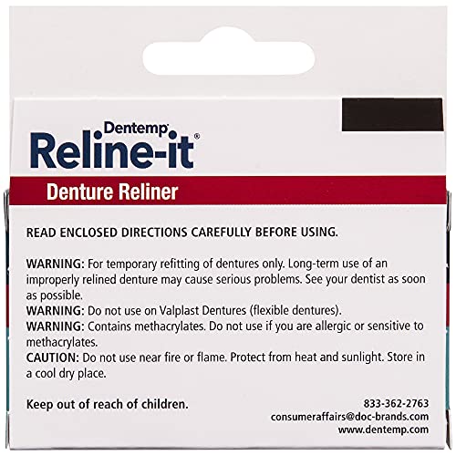 Dentemp Repair-it Denture Repair Kit & Reline-it Denture Reliner - Denture Kit (Multi-Pack) - Refit and Tighten Dentures for Both Upper & Lower Denture - Repair Broken Dentures & Loose Teeth