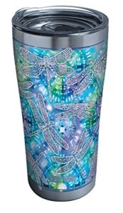 tervis tie dye dragonfly triple walled insulated tumbler travel cup keeps drinks cold & hot, 20oz, stainless steel