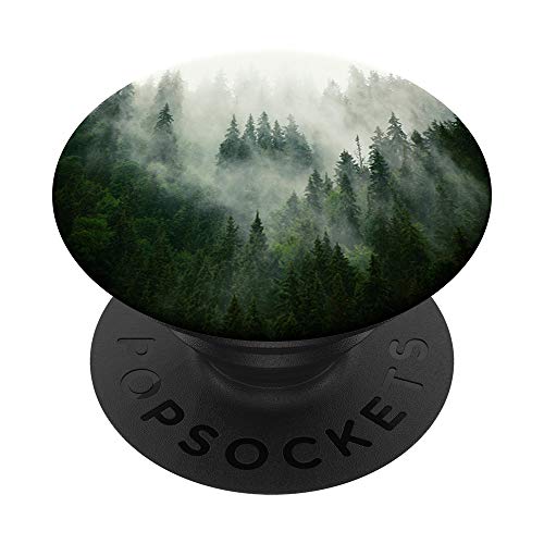 Foggy Forest Pine Tree Woods Green Nature Outdoor Explore PopSockets Swappable PopGrip