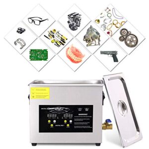 Rio & Dio 6.5L Ultrasonic Cleaner with Digital Timer&Heater Professional 180W Ultrasonic Cleaner for Watch Glasses Tools Instruments Industrial Parts Cleaning