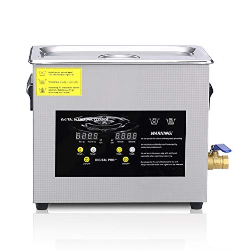 Rio & Dio 6.5L Ultrasonic Cleaner with Digital Timer&Heater Professional 180W Ultrasonic Cleaner for Watch Glasses Tools Instruments Industrial Parts Cleaning