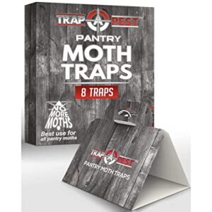 8 Pack Pantry Moth Traps- Safe and Effective for Food and Cupboard- Glue Traps with Pheromones for Pantry Moths