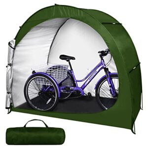 h&zt bike storage tent outdoor bike cover waterproof lawn mower garden tools shed (g2-6.5'x2.8'x5.3')