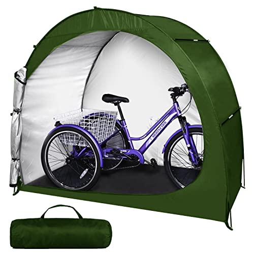 H&ZT Bike Storage Tent Outdoor Bike Cover Waterproof Lawn Mower Garden Tools Shed (G2-6.5'x2.8'x5.3')