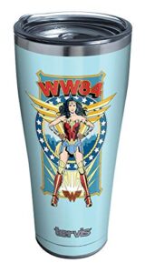 tervis dc comics - wonder woman - retro triple walled insulated tumbler travel cup keeps drinks cold & hot, 30oz, stainless steel