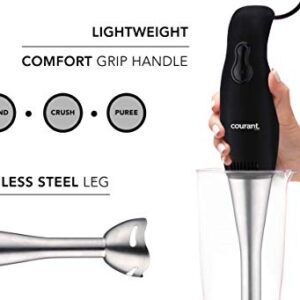 Courant Immersion Hand Blender with 200 Watt Easy to Clean Stick Blender Blends, Purees, Crushes Ice