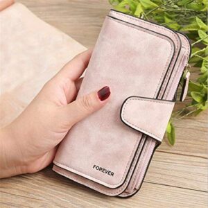 Snap Card Holder for Women Leather Clutch (Brown)