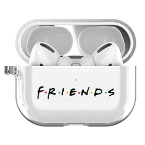 friends airpods pro clear case,friends tv show merchandise,airpods pro clear case protective cover skin - clear premium hard shell accessories compatible with apple airpods pro (friends)