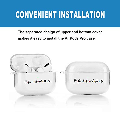Friends Airpods Pro Clear Case,Friends Tv Show Merchandise,AirPods Pro Clear Case Protective Cover Skin - Clear Premium Hard Shell Accessories Compatible with Apple AirPods Pro (Friends)