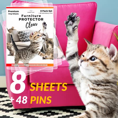 PURRRFECT PAWZ 8-Pack Couch Protector for Cats, Furniture Protectors from Cats Scratch, Couch Guards for Cats, Anti Cat Scratch Furniture Protector, Couch Guards for Cats, Cat Couch Protector