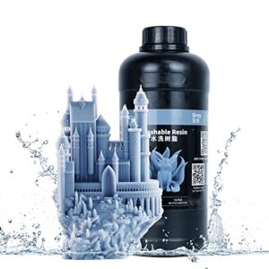 nova3d 3d printer resin water washable lower odor lcd uv-curing resin 405nm for 3d printing, grey 500g