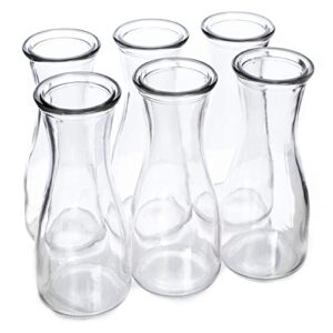 12 oz (350 ml) glass carafe beverage bottles, 6-pack - water pitchers, wine decanters, mixed drinks, mimosas, centerpieces, arts & crafts - restaurant, catering, party, & home kitchen supplies