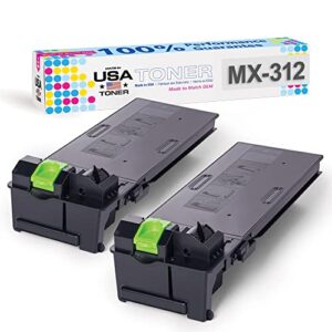 made in usa toner compatible replacement for sharp mx312nt ,mx-m260, mx-m264n, mx-m310, mx-m314n, mx-m354n (black, 2-pack)