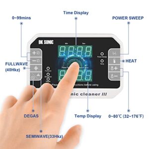 DK SONIC 6L Large Touch Ultrasonic Cleaner with Heater,Timer,Multiple Cleaning Mode for Carburetor,Automotive Parts,Gun Parts,Circuit Board,etc