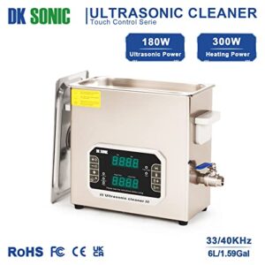 DK SONIC 6L Large Touch Ultrasonic Cleaner with Heater,Timer,Multiple Cleaning Mode for Carburetor,Automotive Parts,Gun Parts,Circuit Board,etc