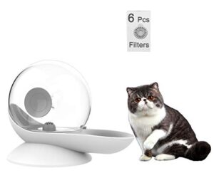 2.8/99oz snail-shaped cat dog automatic water feeder, cat dog water dispenser, pet water fountain, 7 replacement filters, large capacity self-waterer for cat dog small animals, bpa free (grey)