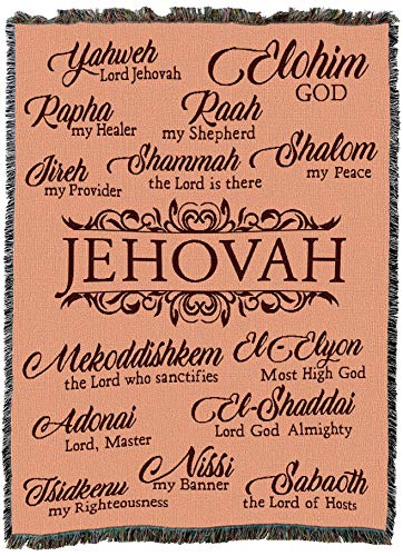 Pure Country Weavers Jehovah Blanket Mist - Religious Gift Tapestry Throw Woven from Cotton - Made in The USA (72x54)