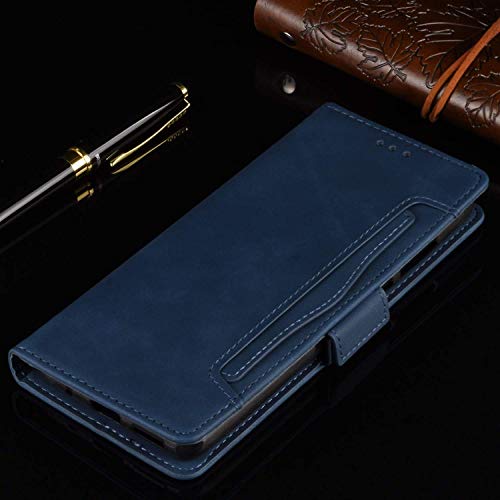 HualuBro HTC U20 5G Case, Magnetic Full Body Protection Shockproof Flip Leather Wallet Case Cover with Card Slot Holder for HTC U20 5G Phone Case (Blue)