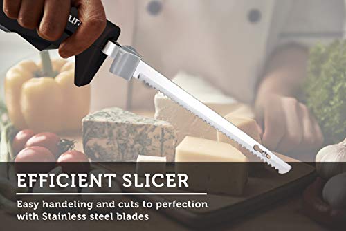 Courant Electric Knife Effortless Slicing and Carving, Soft Comfort Grip Handle with Precision Blades and Even Slicer