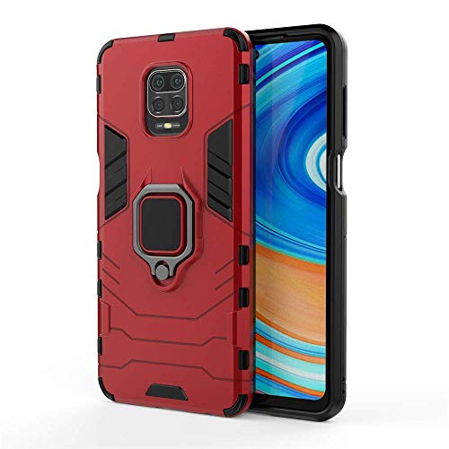 COTDINFORCA Redmi Note 9 Pro Case Redmi Note 9 Pro Max Case Shockproof with Ring Holder Kickstand Magnetic Car Mount Soft TPU Armor Thin Protective Phone Case for Xiaomi Redmi Note 9 Pro Red KK