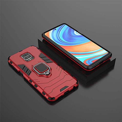 COTDINFORCA Redmi Note 9 Pro Case Redmi Note 9 Pro Max Case Shockproof with Ring Holder Kickstand Magnetic Car Mount Soft TPU Armor Thin Protective Phone Case for Xiaomi Redmi Note 9 Pro Red KK