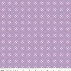 white swiss polka dot on lavender - riley blake 100% cotton fabric