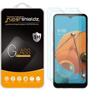 (2 pack) supershieldz designed for lg k51 tempered glass screen protector, anti scratch, bubble free