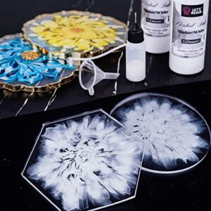 LET'S RESIN White Alcohol Ink for Resin, Alcohol Ink White Colors,2 Bottles Each 3.5oz,Adjustable Alcohol-Based Resin Ink,White Resin Pigment for Epoxy Resin,Resin Petri,Tumblers,Resin Art