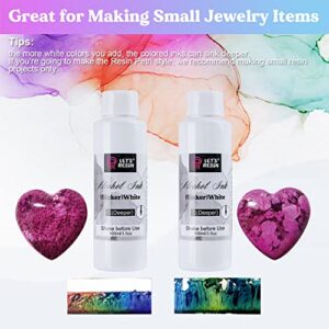 LET'S RESIN White Alcohol Ink for Resin, Alcohol Ink White Colors,2 Bottles Each 3.5oz,Adjustable Alcohol-Based Resin Ink,White Resin Pigment for Epoxy Resin,Resin Petri,Tumblers,Resin Art