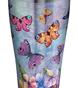 Tervis Butterfly Garden Triple Walled Insulated Tumbler Travel Cup Keeps Drinks Cold & Hot, 30oz Legacy, Stainless Steel