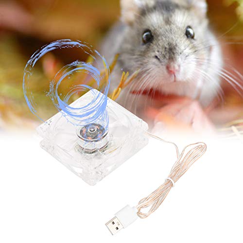 TOPINCN Hamster Cooling Fan Colorful Small Pet Summer Cooling Fan Acrylic Guinea Pig Cage Cooling Fan for Small Pet to Keep Summer Cool