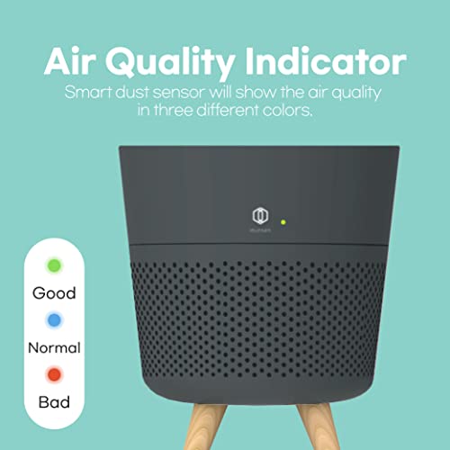 IMUNSEN M-002B Air Purifier with Cypress Wood Filter, H13 True HEPA Filter, 100% Ozone Free, Auto Sleep Mode, Filters allergens, Pollen, Smoke, Perfect for Office and Bedroom, Made in Korea - Black