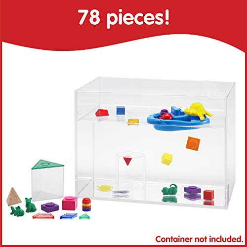 edxeducation Float or Sink Fun - 78-Piece Set - 10 Types of Manipulatives - Early Science Educational Toys - Observe Weight, Volume, Density and More.