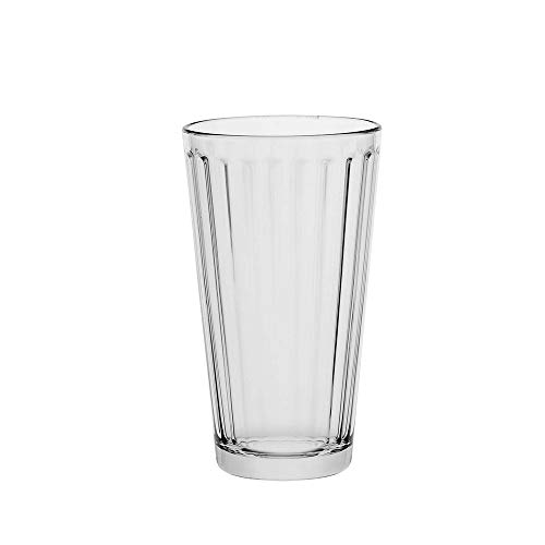 AmazonCommercial Drinking Glasses, Fluted Highball - Set of 8, Clear, 13 oz, 3.27x5.67 in