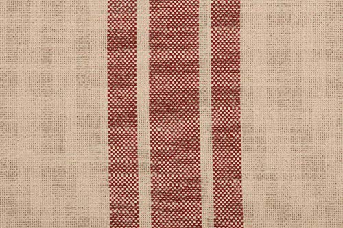 Piper Classics Market Place Red Grain Sack Stripe Throw Pillow Cover, 20" x 20", Farmhouse Décor Red & Cream w/Buttons, Christmas, Patriotic