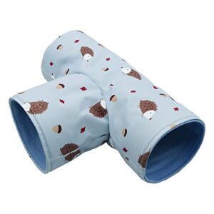 Handmade Small Animal 3-Way Hideout Tunnel Collapsible Pet Play Toy Tunnel Tube for Dwarf Rabbit Hamster Guinea Pig Chinchilla Sugar Glider Hedgehog (Blue)