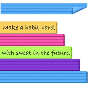 96 strips ruled sentence strips, 3 x 24 inches sentence strips for teacher word strips sentence strips lined multicolored sentence strips for school students office supplies (assorted color)